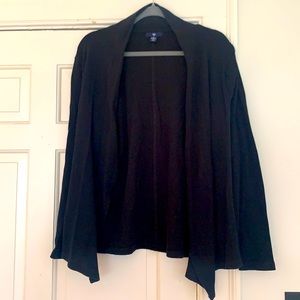 Black draped gap cardigan- waffle material